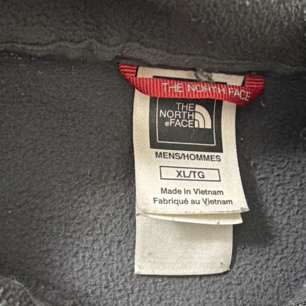 The North Face Men's Quarter Zip Smokey Grey XL Warm Fleece Cap Rock Texture Gym